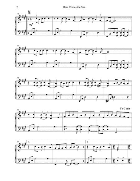 Here Comes The Sun Intermediate Piano Page 2