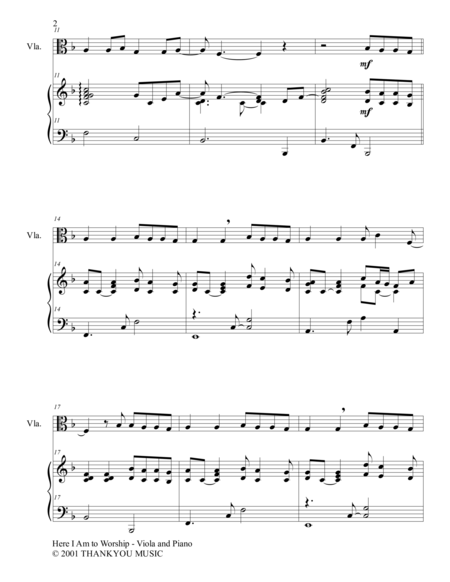 Here I Am To Worship Duet Viola And Piano Score And Parts Page 2