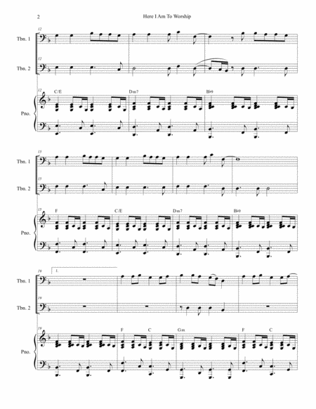 Here I Am To Worship Trombone Duet Page 2