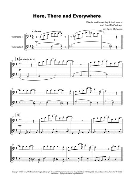Here There And Everywhere By The Beatles For Cello Duet Page 2