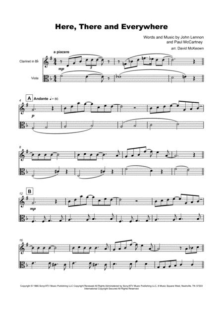 Here There And Everywhere By The Beatles For Clarinet And Viola Duet Page 2