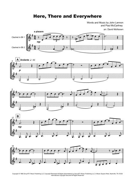 Here There And Everywhere By The Beatles For Clarinet Duet Page 2