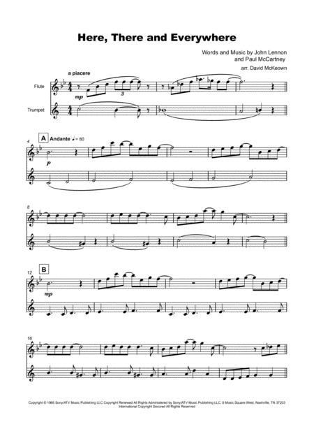 Here There And Everywhere By The Beatles For Flute And Trumpet Duet Page 2