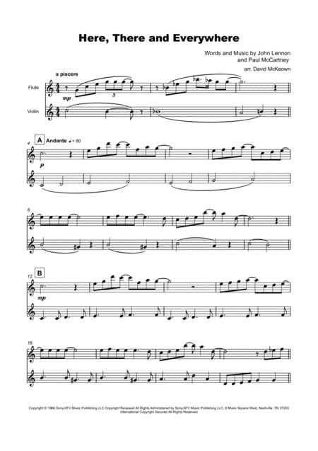 Here There And Everywhere By The Beatles For Flute And Violin Duet Page 2