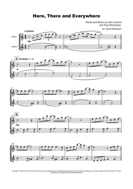 Here There And Everywhere By The Beatles For Flute Duet Page 2