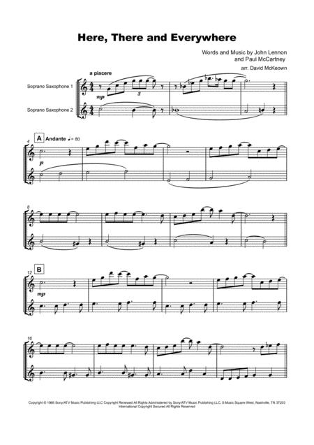Here There And Everywhere By The Beatles For Soprano Saxophone Duet Page 2
