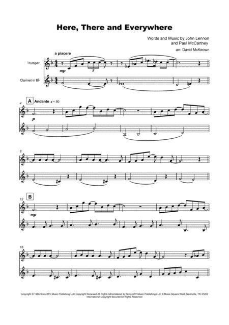 Here There And Everywhere By The Beatles For Trumpet And Clarinet Duet Page 2