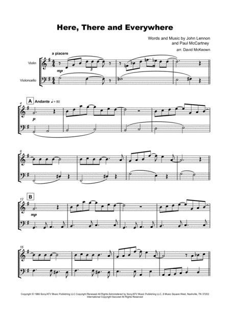 Here There And Everywhere By The Beatles For Violin And Cello Duet Page 2