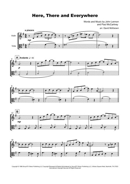 Here There And Everywhere By The Beatles For Violin And Viola Duet Page 2