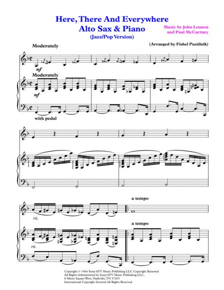 Here There And Everywhere For Alto Sax And Piano Video Page 2