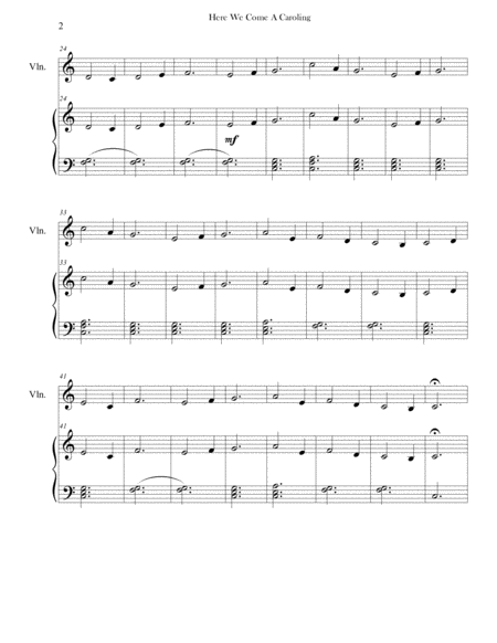 Here We Come A Caroling Piano Violin Page 2