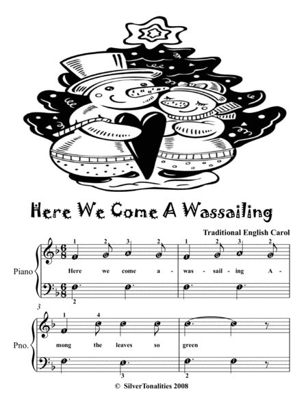 Here We Come A Wassailing Easy Piano Sheet Music Tadpole Edition Page 2