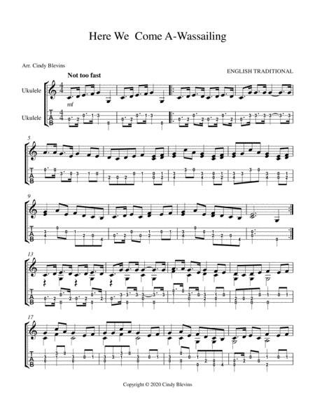 Here We Come A Wassailing Ukulele Solo Fingerstyle Low G Page 2