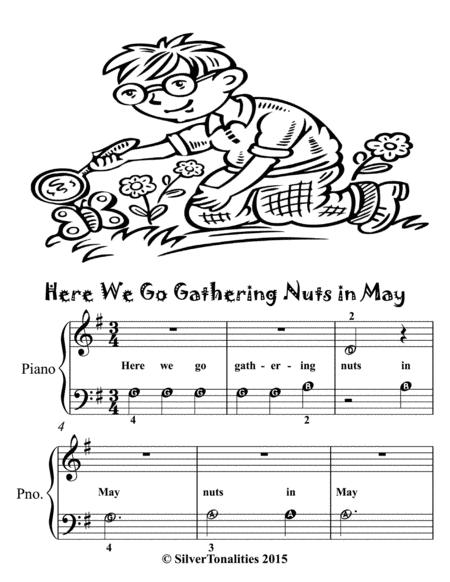 Here We Go Gathering Nuts In May Beginner Piano Sheet Music Page 2