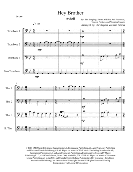 Hey Brother Avicii Trombone Quartet Page 2