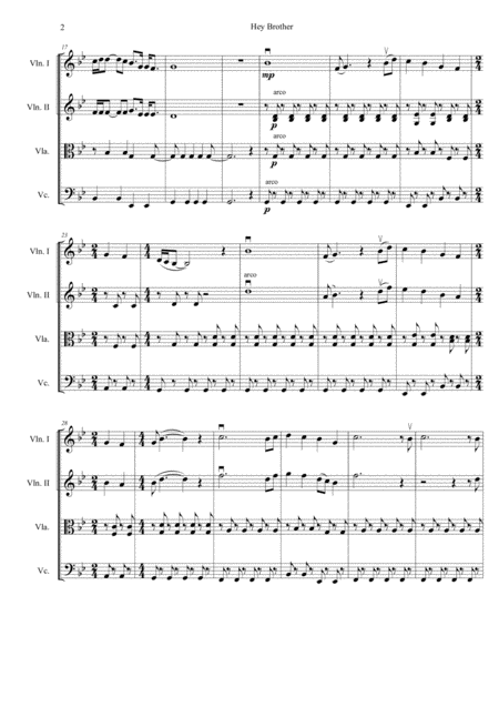 Hey Brother String Quartet Page 2