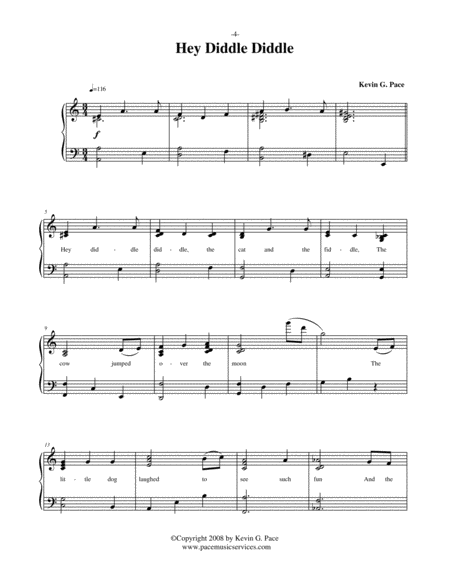 Hey Diddle Diddle Vocal Solo Piano Solo Or Unison Choir With Piano Accompaniment Page 2