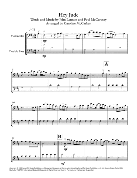 Hey Jude Cello And Double Bass Duet Page 2