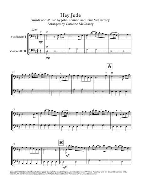 Hey Jude Cello Duet Page 2