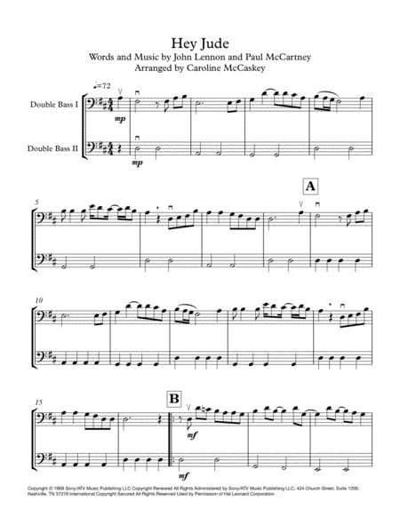 Hey Jude Double Bass Duet Page 2