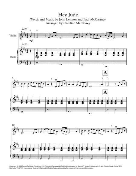 Hey Jude Violin Solo Piano Accompaniment Page 2