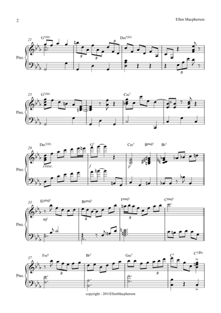 Hidden Love Jazz Waltz For Solo Piano Page 2