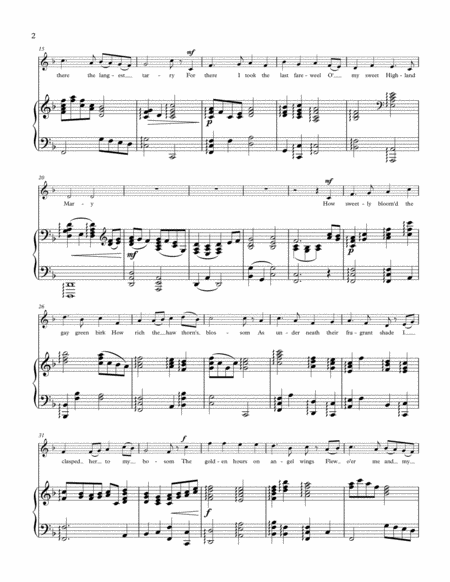Highland Mary For Tenor And Piano Page 2