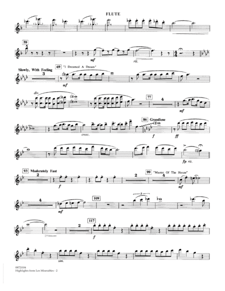 Highlights From Les Misrables Arr Johnnie Vinson Flute Page 2