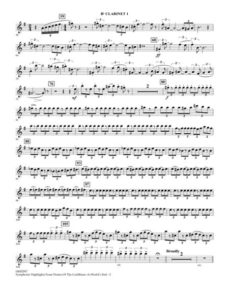 Highlights From Pirates Of The Caribbean At Worlds End Arr Jay Bocook Bb Clarinet 1 Page 2