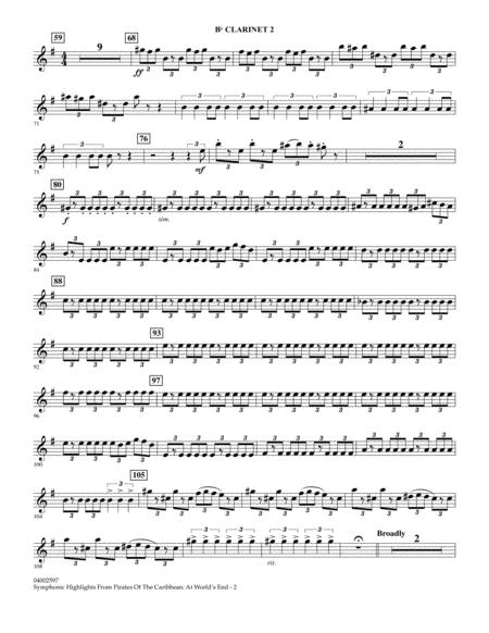 Highlights From Pirates Of The Caribbean At Worlds End Arr Jay Bocook Bb Clarinet 2 Page 2