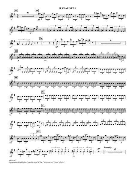 Highlights From Pirates Of The Caribbean At Worlds End Arr Jay Bocook Bb Clarinet 3 Page 2