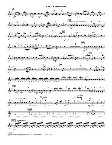 Highlights From Pirates Of The Caribbean At Worlds End Arr Jay Bocook Bb Tenor Saxophone Page 2