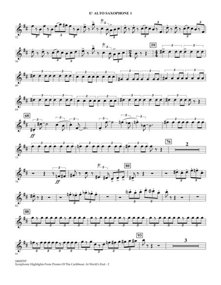 Highlights From Pirates Of The Caribbean At Worlds End Arr Jay Bocook Eb Alto Saxophone 1 Page 2