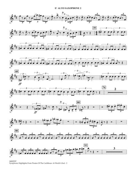 Highlights From Pirates Of The Caribbean At Worlds End Arr Jay Bocook Eb Alto Saxophone 2 Page 2