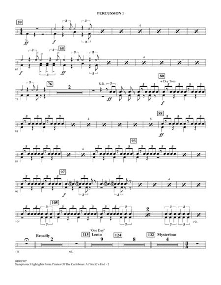 Highlights From Pirates Of The Caribbean At Worlds End Arr Jay Bocook Percussion 1 Page 2