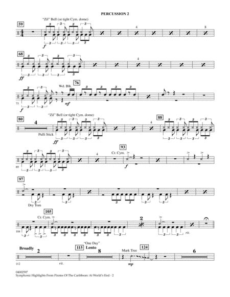 Highlights From Pirates Of The Caribbean At Worlds End Arr Jay Bocook Percussion 2 Page 2