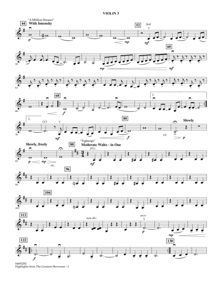 Highlights From The Greatest Showman Arr James Kazik Violin 3 Viola Treble Clef Page 2