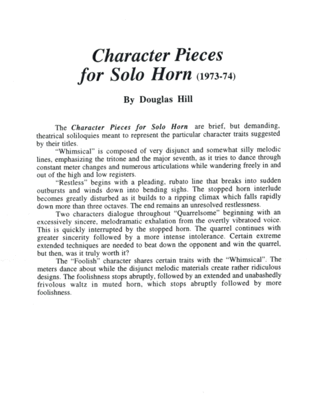 Hill Douglas Character Pieces For Solo Horn Page 2