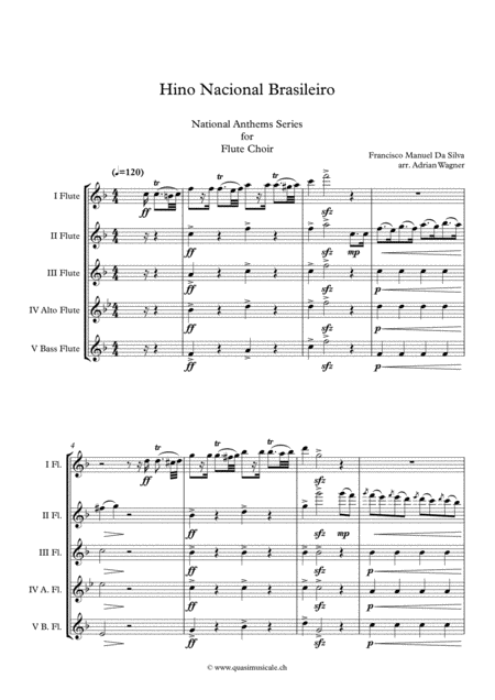 Hino Nacional Brasileiro Flute Choir Arr Adrian Wagner Page 2