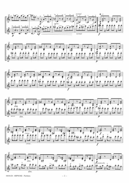 Hipnose Hypnosis For 2 Violins Minimalist Piece At Fiorillo Level Full Score And Set Of Parts Page 2