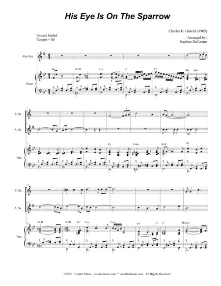 His Eye Is On The Sparrow Duet For Soprano And Alto Saxophone Page 2