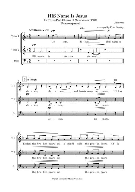 His Name Is Jesus Ttb A Cappella Page 2