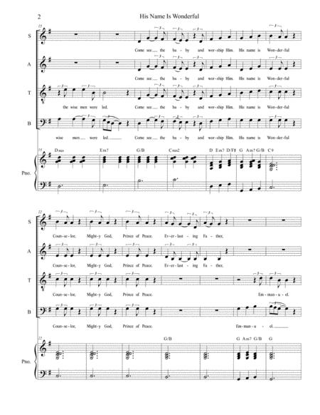 His Name Is Wonderful Vocal Quartet Satb Page 2