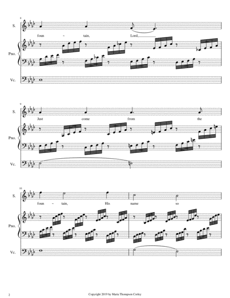 His Name So Sweet For High Voice Clarinet C Instrument Cello And Piano Page 2