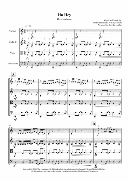 Ho Hey Lumineers For String Quartet Page 2