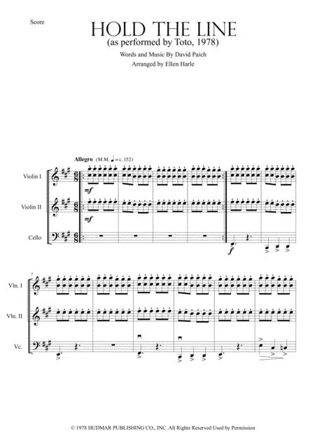 Hold The Line Performed By Toto 1978 String Trio 2 Violins And Cello Page 2