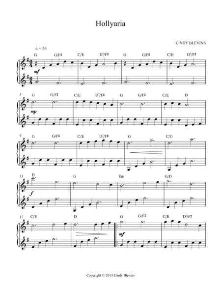 Hollyaria Arranged For Double Strung Harp Page 2