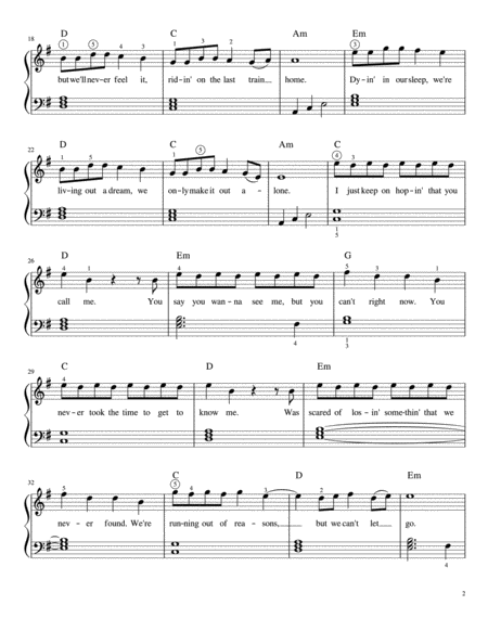 Hollywoods Bleeding Easy Piano Page 2