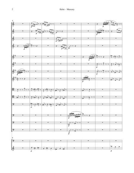 Holst Mercury The Winged Messenger For 14 Part Brass Ensemble Timpani Glockenspiel Arranged By Ralph Sauer Page 2