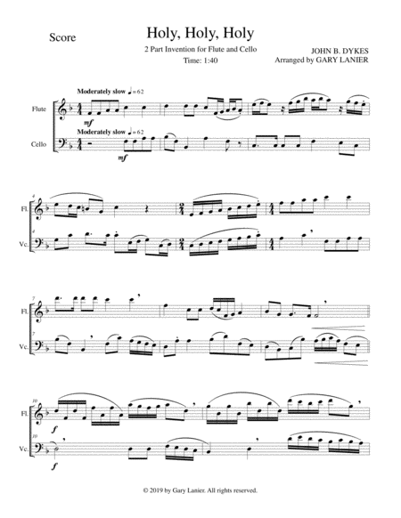 Holy Holy Holy 2 Part Invention For Flute And Cello Page 2